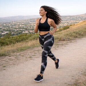 Nike Yoga Dri-FIT Womens XL Black Gray Tie Dye High Rise Athletic Leggings